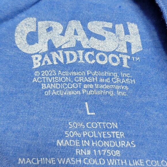 Crash Bandicoot Blue Unisex Tee - Size Large - Picture 4 of 4